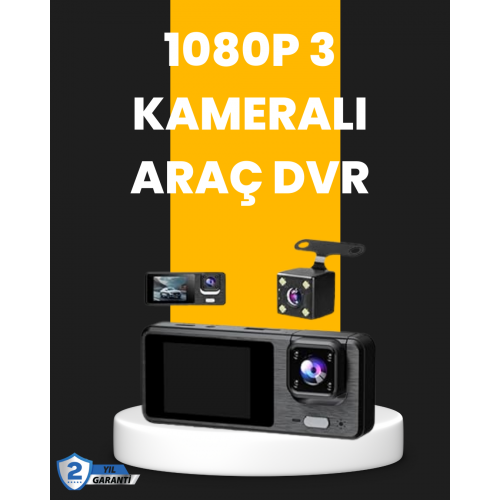 Çok Açılı Araç İçi DVR | Ön İç Arka Kamera Döngü Video Kaydı