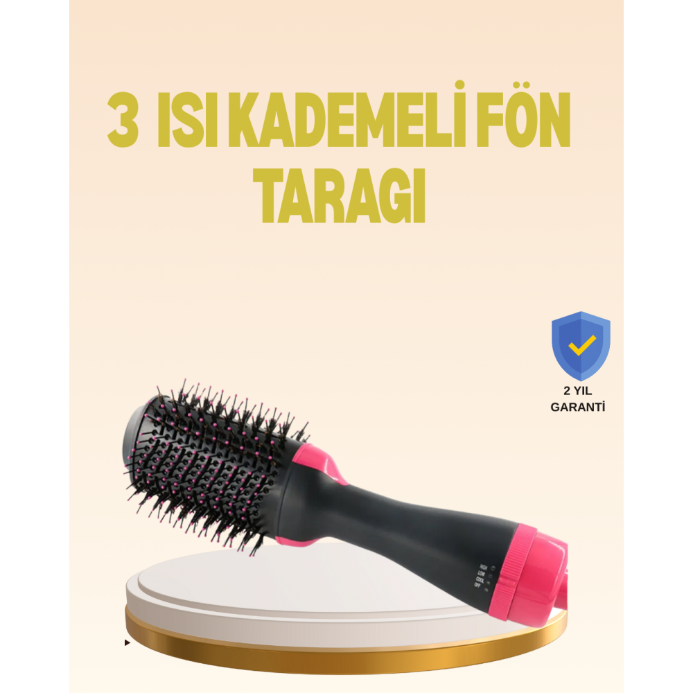 3 Isı Kademeli 1200W Saç Şekillendirme Fırçası.