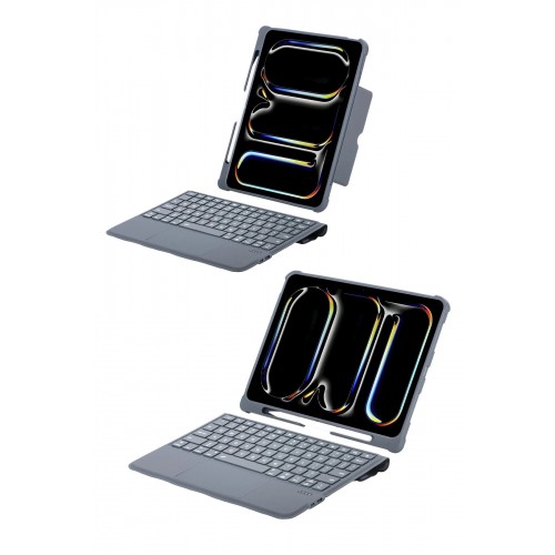 T5507D iPad Pro 11 (2022) Kılıf Palermo Ledli Klavyeli Standlı Tablet Kılıfı - Siyah-(5796)