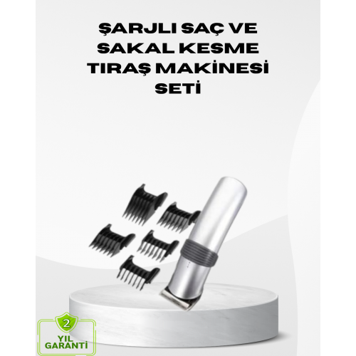 Kablosuz Profesyonel Tıraş Makinesi – Şarjlı 60 Dakika Kullanım Süreli Çelik Bıçaklı Sessiz Motor