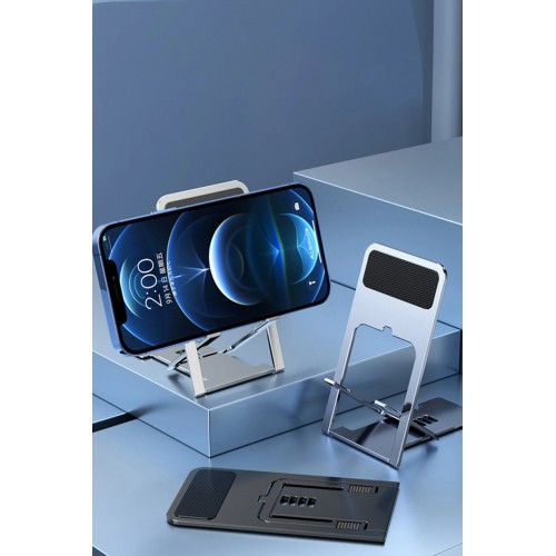 CM25 Ayarlanabilir Katlanabilir Masaüstü Telefon Tutucu - Siyah-(5796)