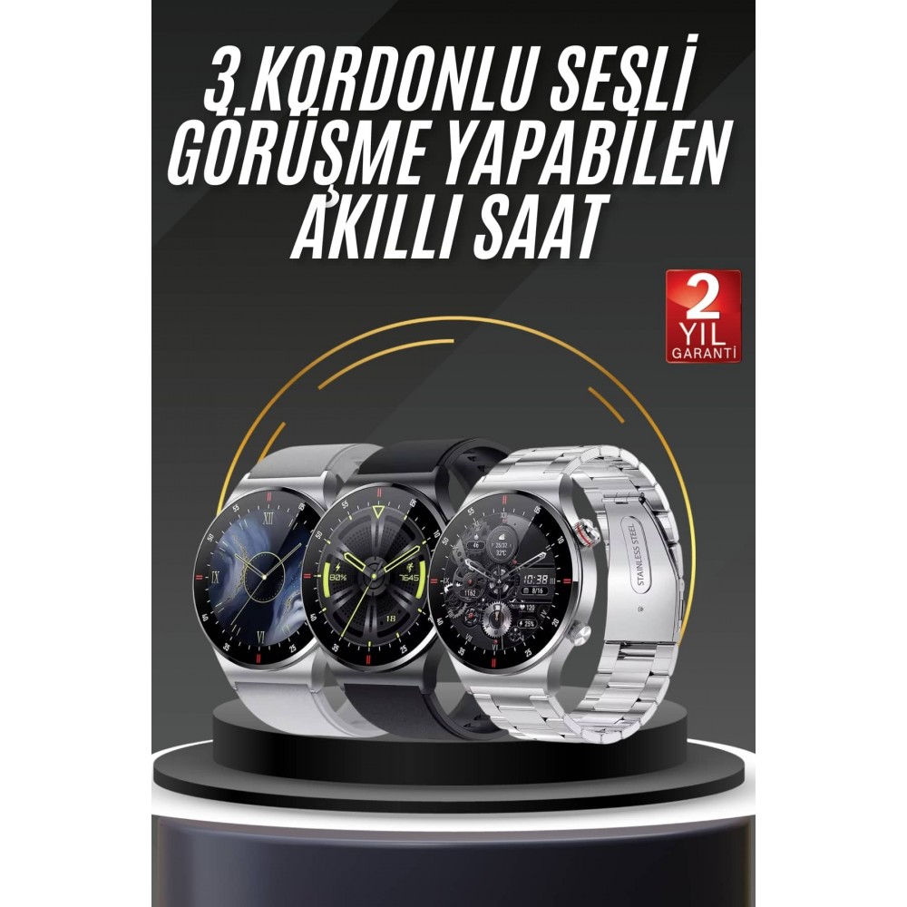 Akıllı Saat Adımsayar Nabız Ölçer Titreşim Özellikli Çağrı Cevaplama Sosyal Medya