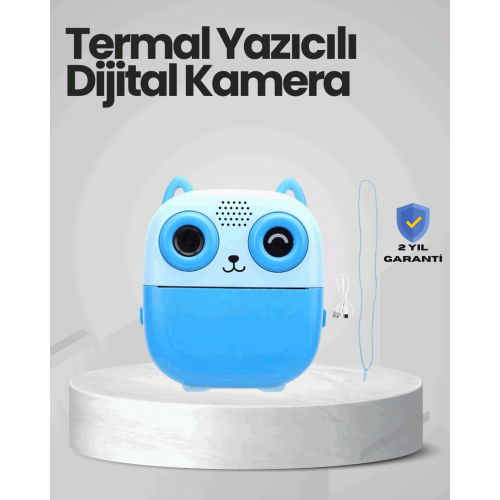 Anında Baskı Yapabilen Çocuk Fotoğraf Makinesi Hafıza Kart Destekli