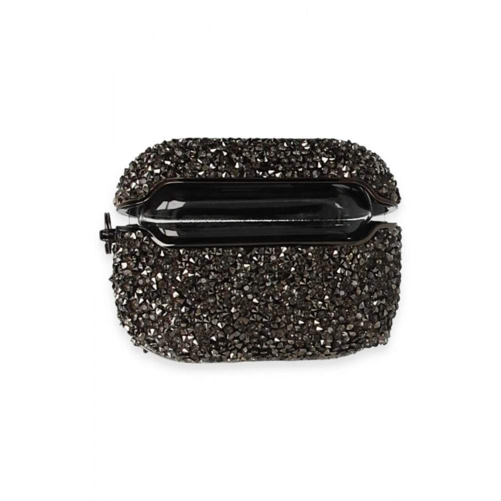 Airpods Pro (1.nesil) Mira Taşlı Kılıf - Siyah-(5796)