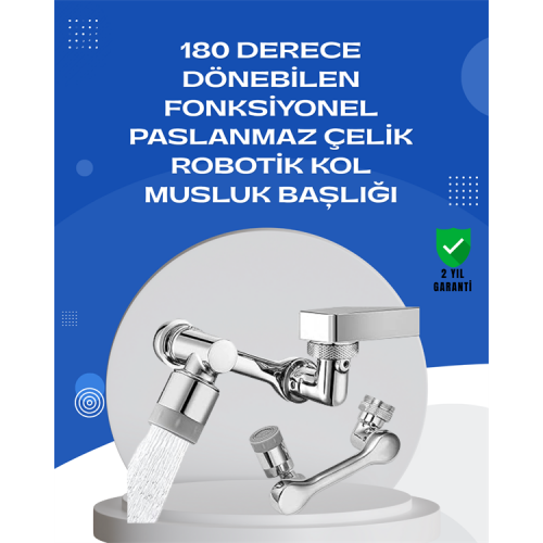 1080° Dönebilen Musluk Aparatı – Çift Su Akışı Robotik Kol Tasarımı ve Su Tasarrufu Özellikli