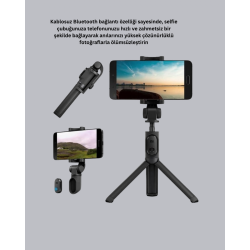 Bluetooth Selfie Çubuğu – Kablosuz Hafif ve Yüksek Çözünürlüklü Çekim İçin