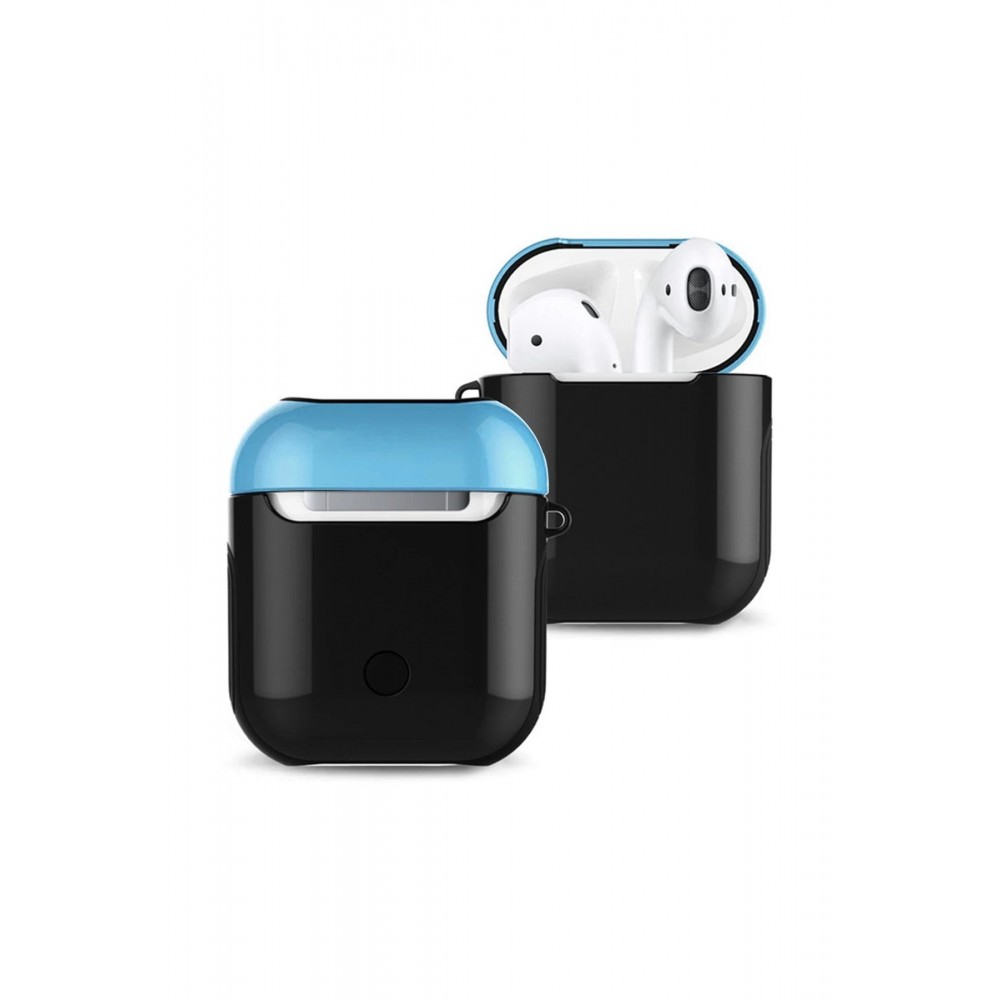 Airpods 2 (2.nesil) 3in1 Kılıf - Siyah-Mavi-(5796)