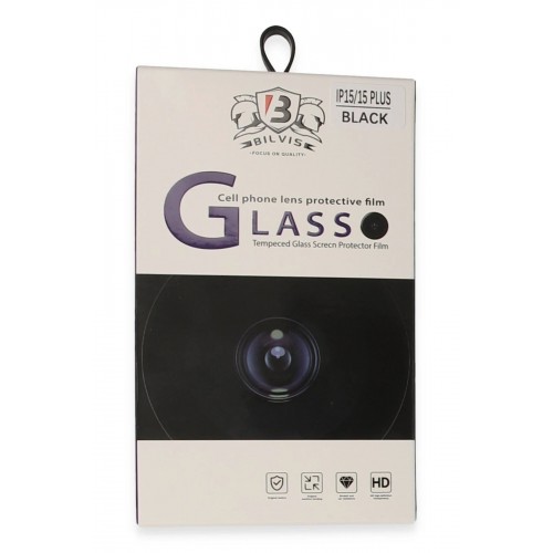 iPhone 15 Bilvis Titan Kamera Lens - Siyah-(5796)