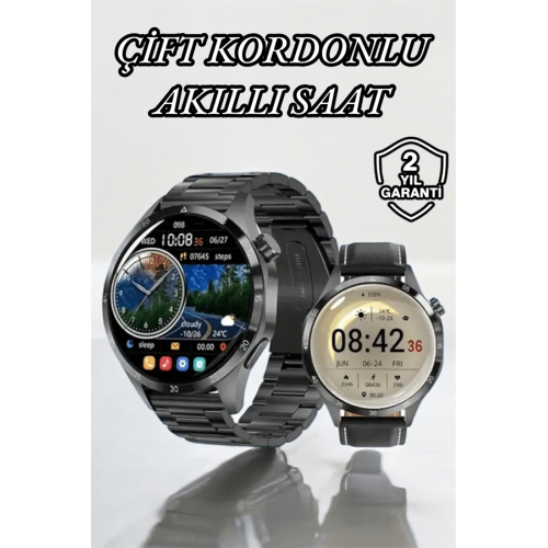 Çift Kordonlu Yüksek Çözünürlüklü Akıllı Saat Uyku İzleyici & Spor Modları