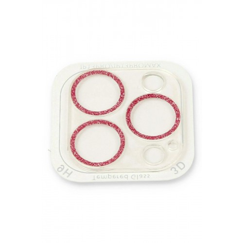iPhone 13 Pro Shine Kamera Lens Koruma Cam - Pembe-(5796)