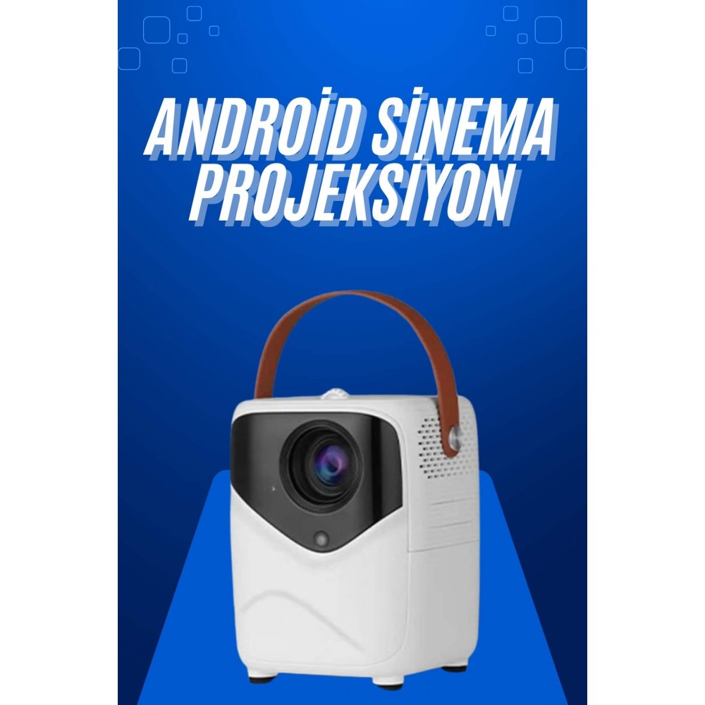 HD Ayaklı Portatif Projeksiyon Cihazı Android İşlemcili Sinema Projektörü