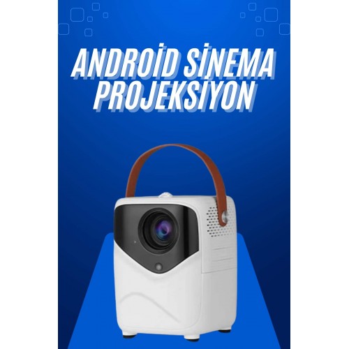 HD Ayaklı Portatif Projeksiyon Cihazı Android İşlemcili Sinema Projektörü