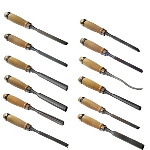 Turk Elena 12 Parça Çantalı Ağaç Oyma ve Kesici Set