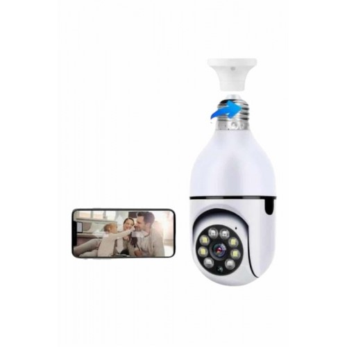 Wifi Güvenlik Kamerası Çift kameralı Ampule Takılabilir Sensörlü