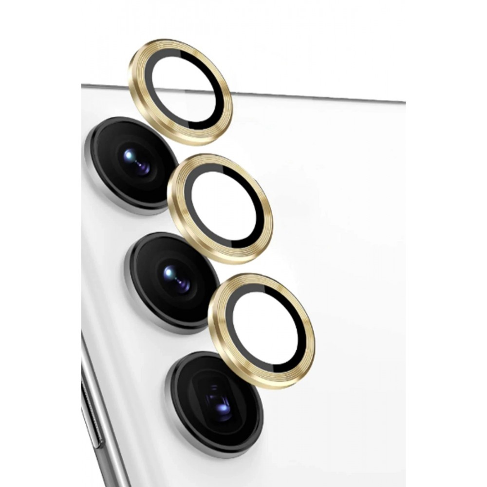 Samsung Galaxy S24 FE Raze Metal Kamera Lens - Sarı-(5796)