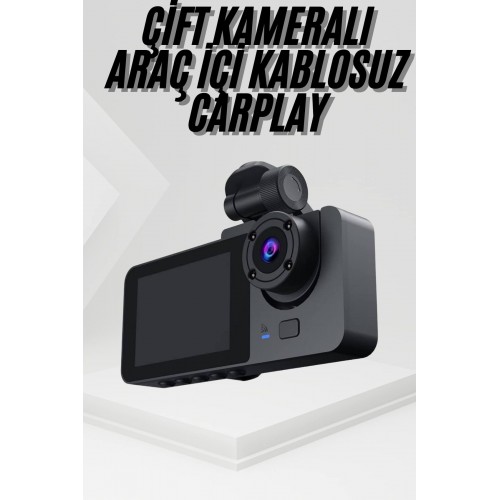 3 Kameralı 2 İnç 1080P Araç İçi Kamera Sürüş Kamerası CarPlay