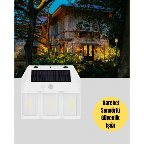 3 in 1 Solar Duvar Lambası – IP65 Su Geçirmez Hareket Sensörlü 3 in 1 Solar Duvar Lambası – IP65 Su Geçirmez Hareket Sensörlü