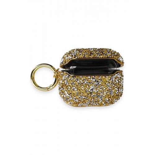 Airpods Pro 2 (2.nesil) Mira Taşlı Kılıf - Gold-(5796) Airpods Pro 2 (2.nesil) Mira Taşlı Kılıf - Gold-(5796)