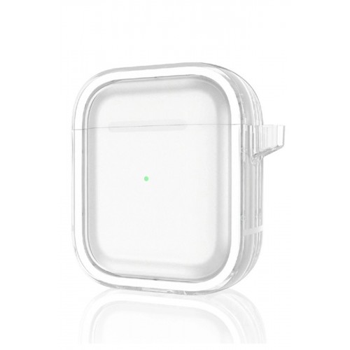 Airpods 4 (4.nesil) Shiny Şeffaf Kılıf - Beyaz-(5796)