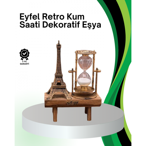 Dekoratif Kum Saati – Ahşap Malzeme Hediyelik Masa Aksesuarı