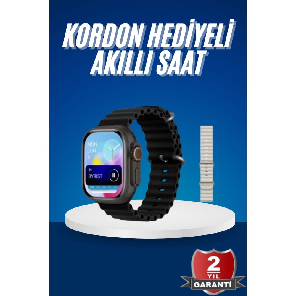 Ultra Akıllı Saat 49 Mm Çift Kordonlu Arama Cevaplama Bluetooth Bağlantılı