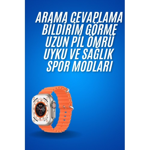 Ultra Akıllı Saat 49 Mm Çift Kordonlu Arama Cevaplama Bluetooth Bağlantılı