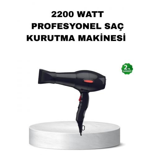 Profesyonel Saç Kurutma Makinesi – AC Motor Soğuk Üfleme 2 Hız Kademesi