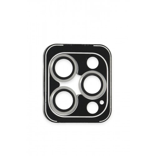iPhone 16 Pro Max PVD Metal Kamera Lens - Gümüş-(5796)