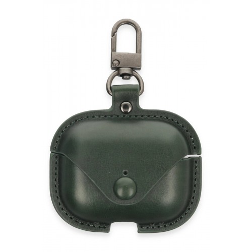 Airpods 3 (3.nesil) Çanta Deri Kılıf - Haki Yeşil-(5796)