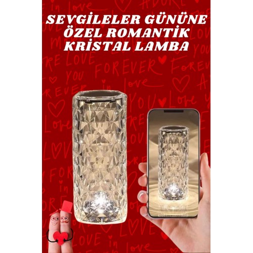 Sevgililer Günü İçin Hediye Kristal Lamba Sevgiliye Hediye USB Şarjlı Gece Lambası