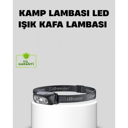 Şarjlı LED Kafa Feneri | 4 Modlu Akıllı Sensörlü Far | Su Geçirmez IPX5 Kamp ve Balıkçı Lambası