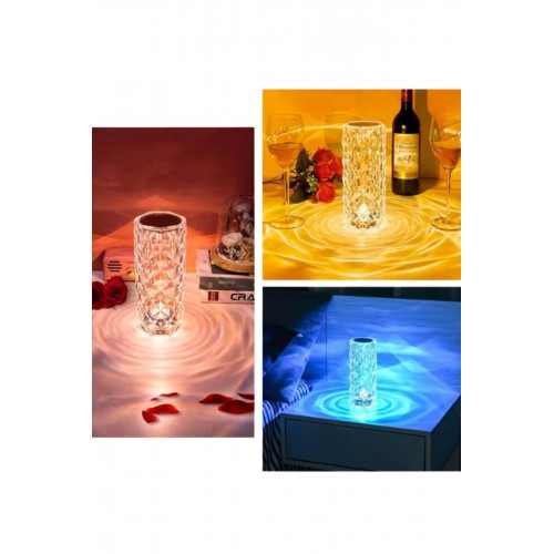 Masa ve Gece Lambası Şık ve Dayanıklı Sensörlü Şarjlı Kristal Lamba