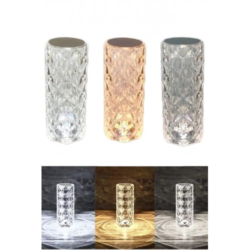 Masa ve Gece Lambası Şık ve Dayanıklı Sensörlü Şarjlı Kristal Lamba