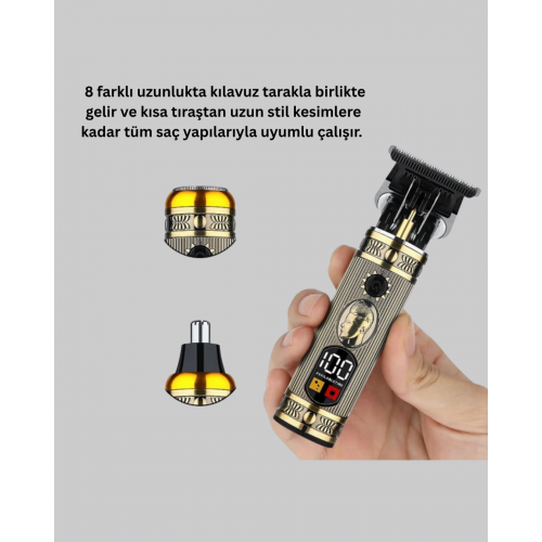 Çok Fonksiyonlu Saç ve Sakal Düzeltici Set – USB Şarjlı