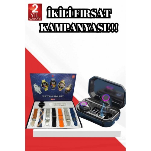 2025 Model Çok Kordonlu Akıllı Saat ve Bluetooth Kulaklık El Fenerli