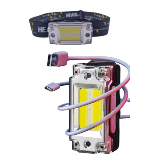 Yüksek Işıklı Şarjlı ve Sensörlü LED Kafa Lambası Kamp Lambası Yüksek Işıklı Şarjlı ve Sensörlü LED Kafa Lambası Kamp Lambası
