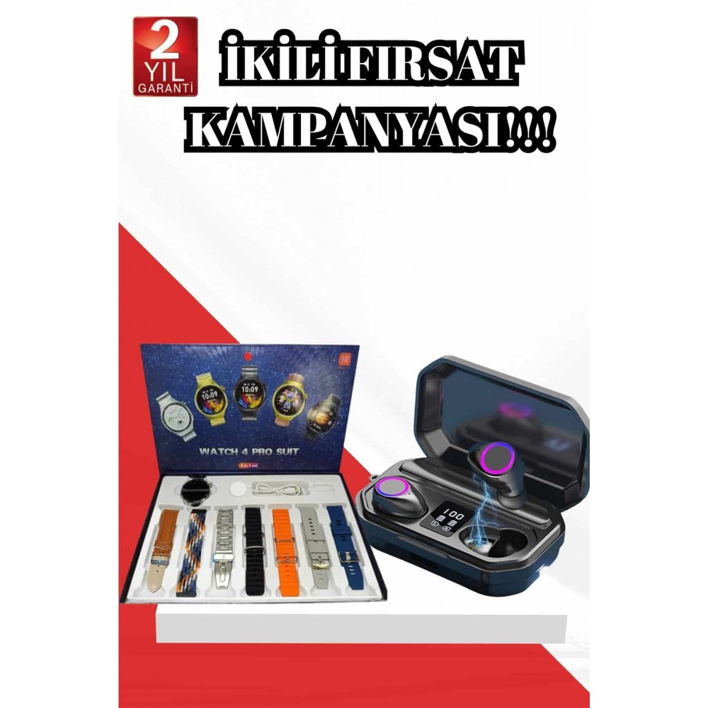 2025 Model Çok Kordonlu Akıllı Saat ve Bluetooth Kulaklık El Fenerli