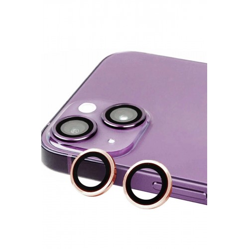 iPhone 15 Plus Raze Metal Kamera Lens - Pembe-(5796)