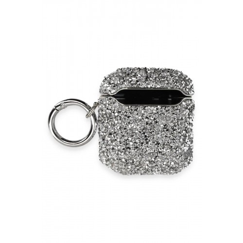 Airpods 2 (2.nesil) Mira Taşlı Kılıf - Gümüş-(5796)