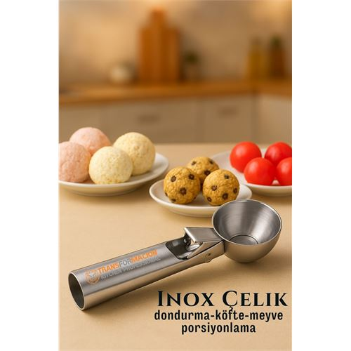 HSNET Inox 5 cm Dondurma Kaşığı - Karpuz Kurabiye Köfte Helva Porsiyonlama HSNET Inox 5 cm Dondurma Kaşığı - Karpuz Kurabiye Köfte Helva Porsiyonlama