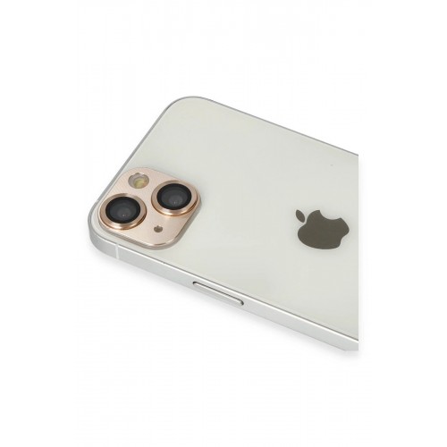 iPhone 13 Pers Alüminyum Kamera Lens - Gold-(5796)