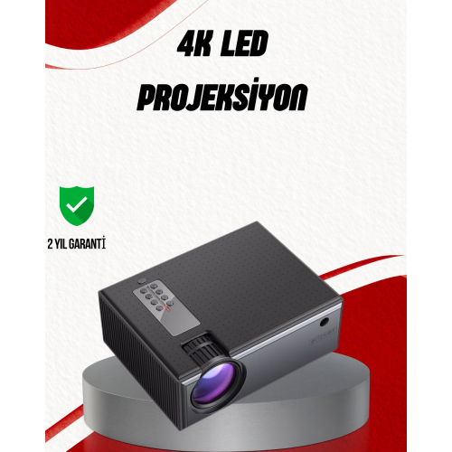 Ev Sineması İçin LED Projeksiyon Cihazı – Gündüz Görünür Parlaklık Oyun Konsolu Uyumlu