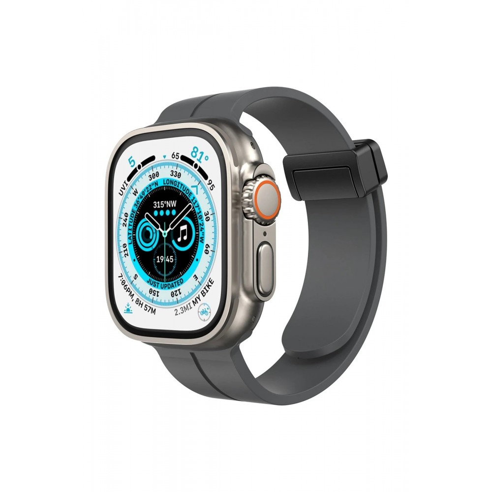 Apple Watch 38mm KR412 Elegance Stylısh Kordon - Füme-(5796)