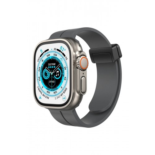 Apple Watch 38mm KR412 Elegance Stylısh Kordon - Füme-(5796)