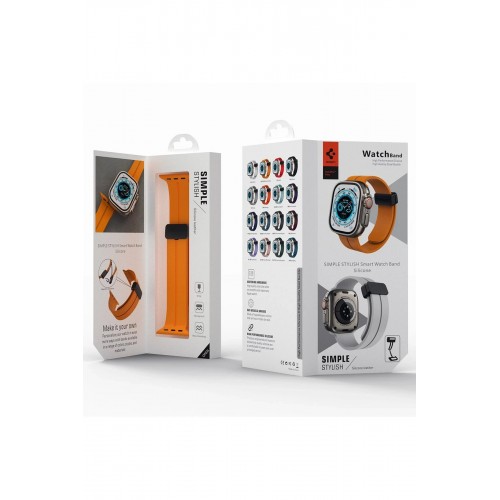 Apple Watch 38mm KR412 Elegance Stylısh Kordon - Füme-(5796)