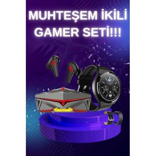 ANC Özellikli Bluetooth Kulaklık ve Amoled Ekran Akıllı Saat Uyku ve Sağlık Takibi Nabız Ölçer