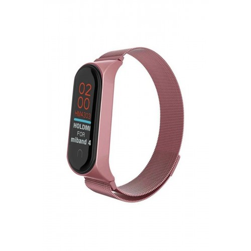 Xiaomi Mi Band 4 Metal Mıknatıslı Kordon - Rose-(5796)