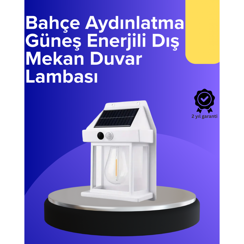 Güneş Enerjili Hareket Sensörlü Duvar Lambası