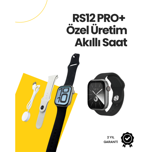 RS12 PRO+ 2025 Serisi Özel Üretim Full Ekranlı Akıllı Saat – Nabız ve Uyku Takibi Bluetooth Arama Garantili Güçlü Batarya