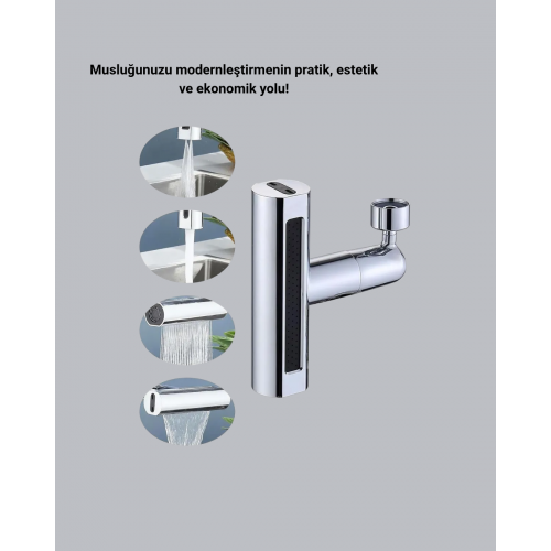 ABS Pirinç Alaşımlı Musluk Başlığı 4 Modlu 360° Dönebilen ve Ekonomik